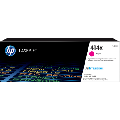 Image Description of "HP 414X High Yield Magenta Original LaserJet Toner Cartridge (W2023X)".