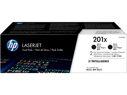 Image Description of "HP 201X 2-pack High Yield Black Original LaserJet Toner Cartridges (CF400XD) ".