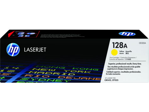 Image Description of "HP 128A Yellow Original LaserJet Toner Cartridge (CE322A)".