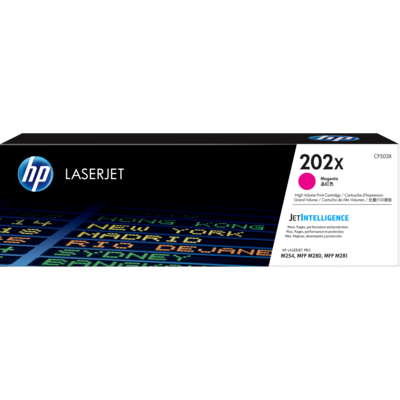 Image Description of "HP 202X High Yield Magenta Original LaserJet Toner Cartridge (CF503X)".
