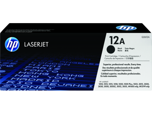 Image Description of "HP 12A Black Original LaserJet Toner Cartridge (Q2612A)".