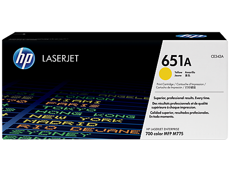 Image Description of "HP 651A Yellow Original LaserJet Toner Cartridge (CE342A)".
