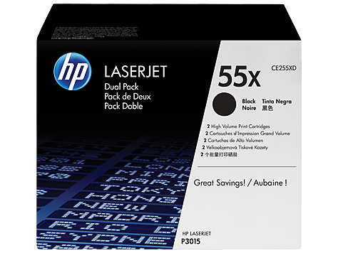 Image Description of "HP 55X (CE255XD) High Yield Black Original LaserJet Toner Cartridges, 2 pack".