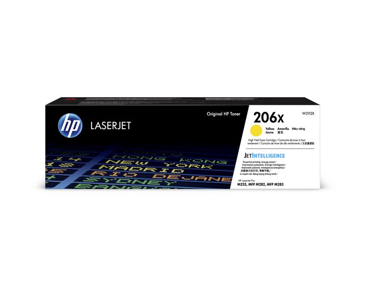 Image Description of "HP 206X High Yield Yellow Original LaserJet Toner Cartridge (W2112X)".
