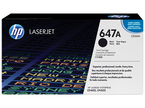 Image Description of "HP 647A Black Original LaserJet Toner Cartridge (CE260A)".