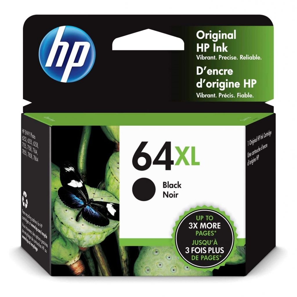 Image Description of "HP 64XL High Yield Black Original Ink Cartridge (N9J92AN)".