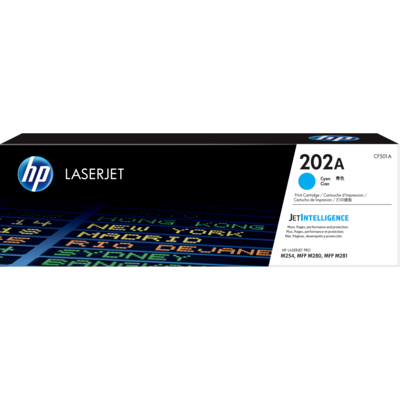 Image Description of "HP 202A Cyan Original LaserJet Toner Cartridge (CF501A)".