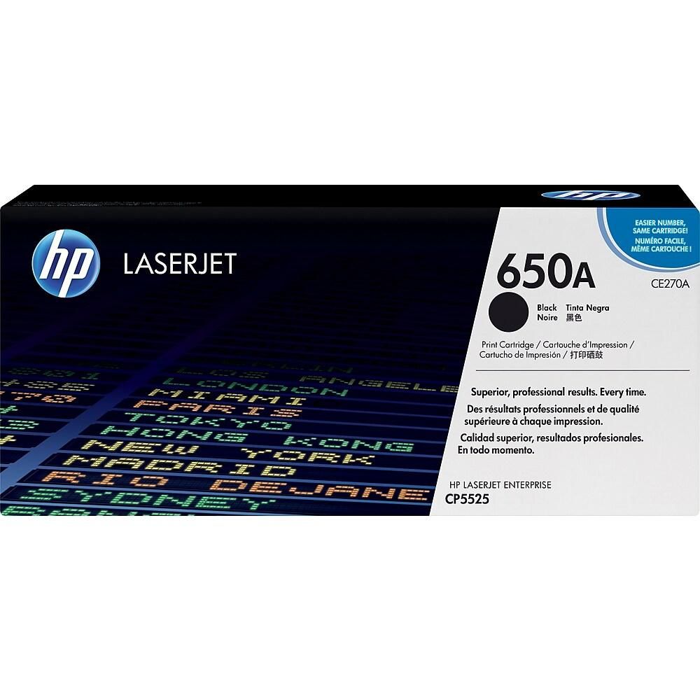 Image Description of "HP 650A Black Original LaserJet Toner Cartridge (CE270A)".