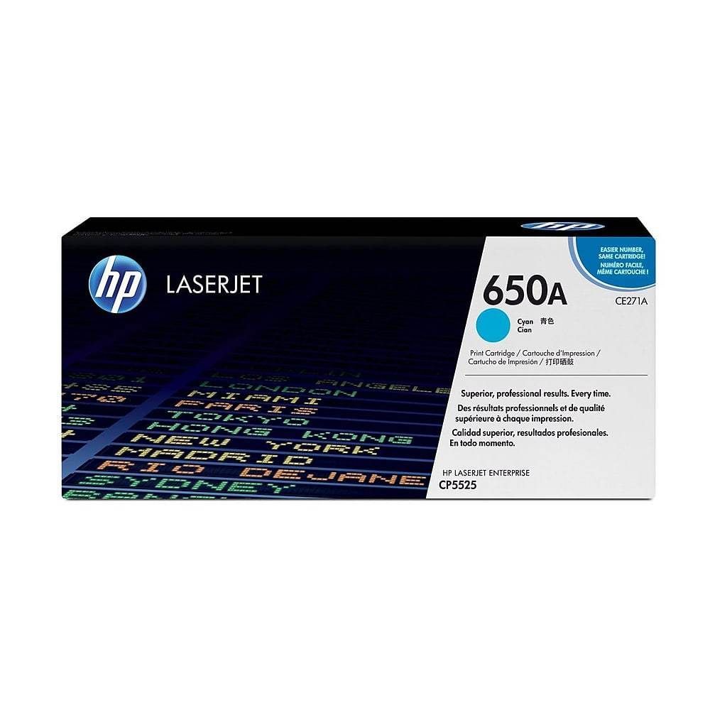 Image Description of "HP 650A Cyan Original LaserJet Toner Cartridge (CE271A) ".
